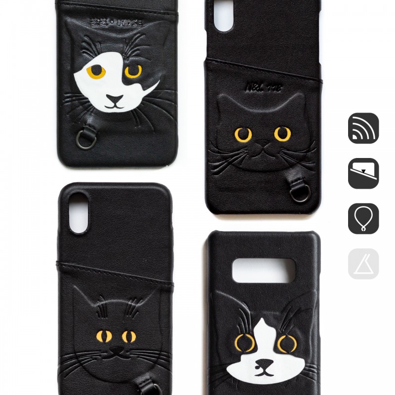 BC18｜黑白貓手機殼